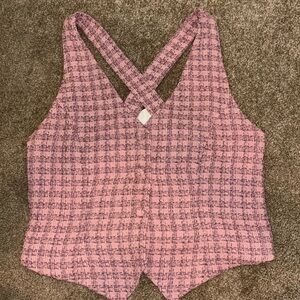 Pink Tweed Vest | Skies Are Blue NWT